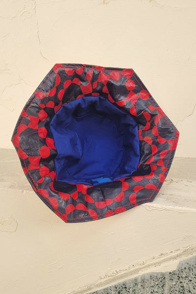 LIMITED Red & Navy Upcyled Raincoat Hexy Hat