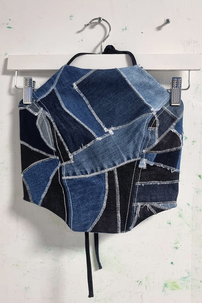 RTS Blue Upcycled Denim Ellie Top XS