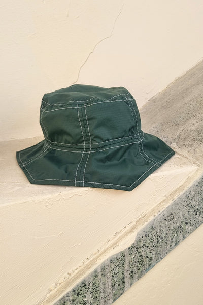 LIMITED Upcycled Green Raincoat Hexy Hat
